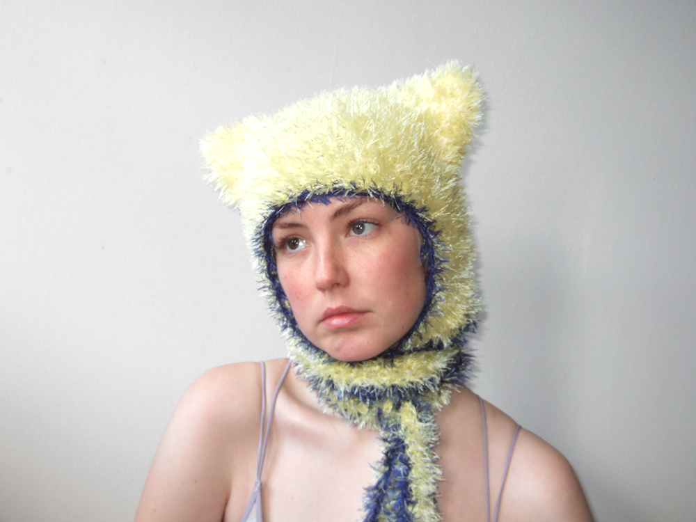 Fluffy Yellow Cat Bonnet