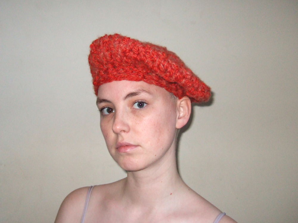Chunky Orange Beret