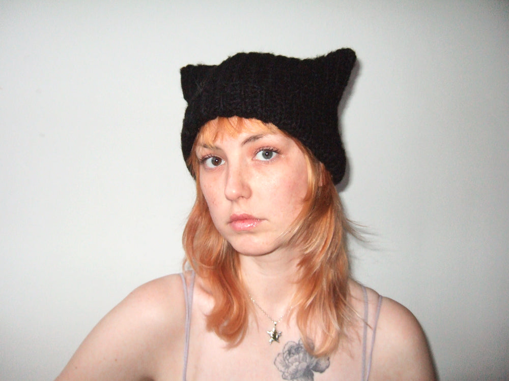 Cat Beanie - Black