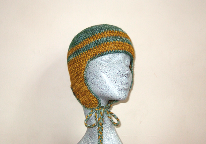 Sage & Mustard Ear Flap Hat