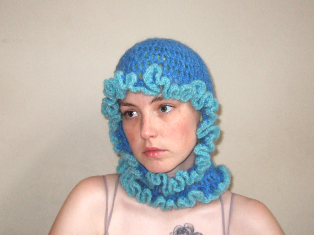 Blue Loose Ruffles Balaclava