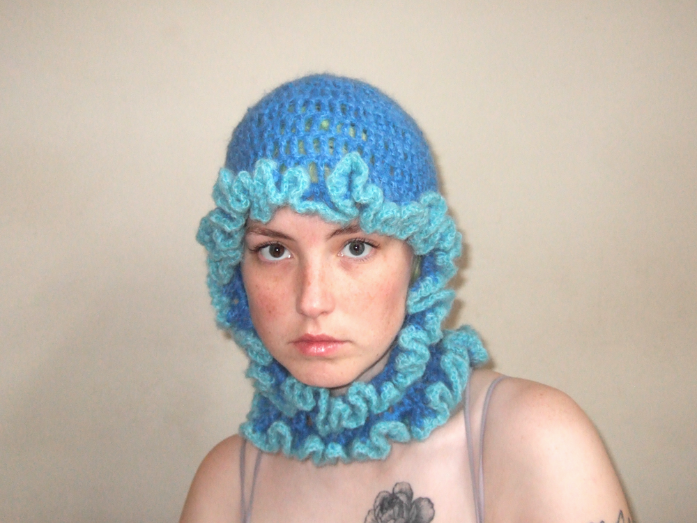 Blue Loose Ruffles Balaclava