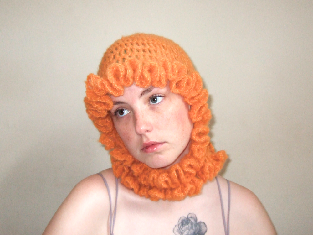 Orange Loose Ruffles Balaclava