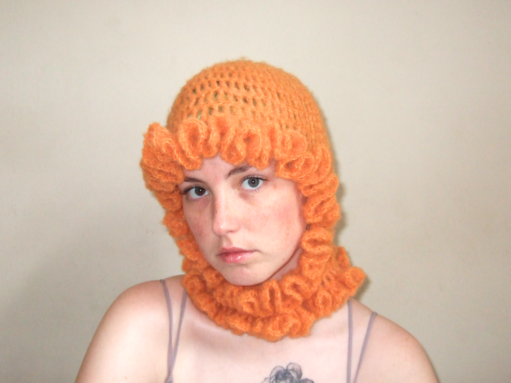 Orange Loose Ruffles Balaclava