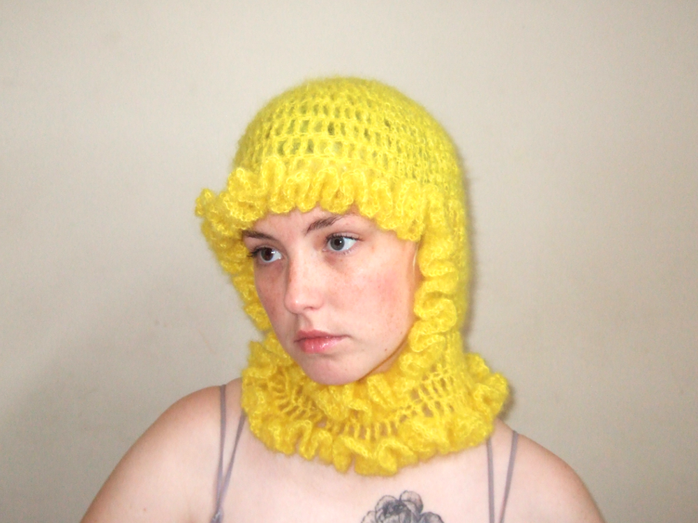 Yellow Loose Ruffles Balaclava