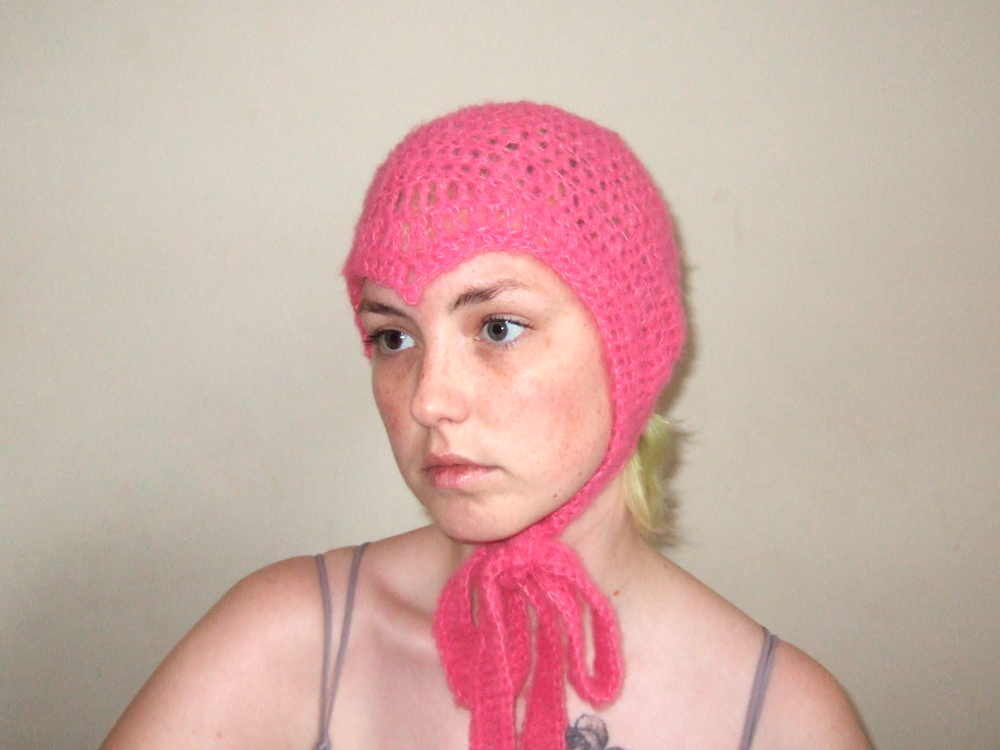 Bright Pink Pointed Bonnet