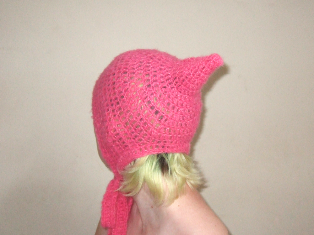 Bright Pink Pointed Bonnet