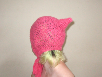 Bright Pink Pointed Bonnet