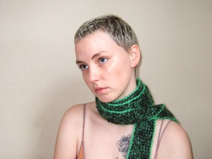 Black & Green Skinny Scarf