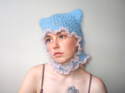 Ruffled Cat Balaclava - Blue