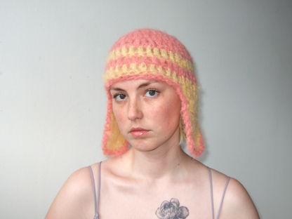 Ear Flap Hat - Peach