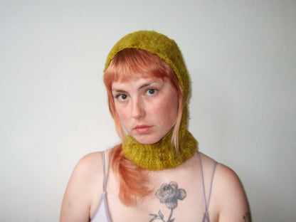Knit Balaclava - Chartreuse Hood