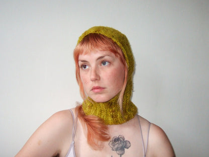 Knit Balaclava - Chartreuse Hood
