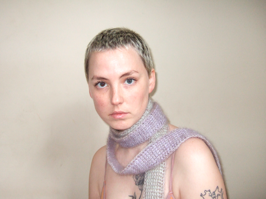 Mint & Lavender Grey Skinny Scarf