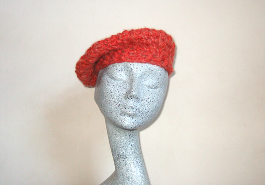 Chunky Orange Beret