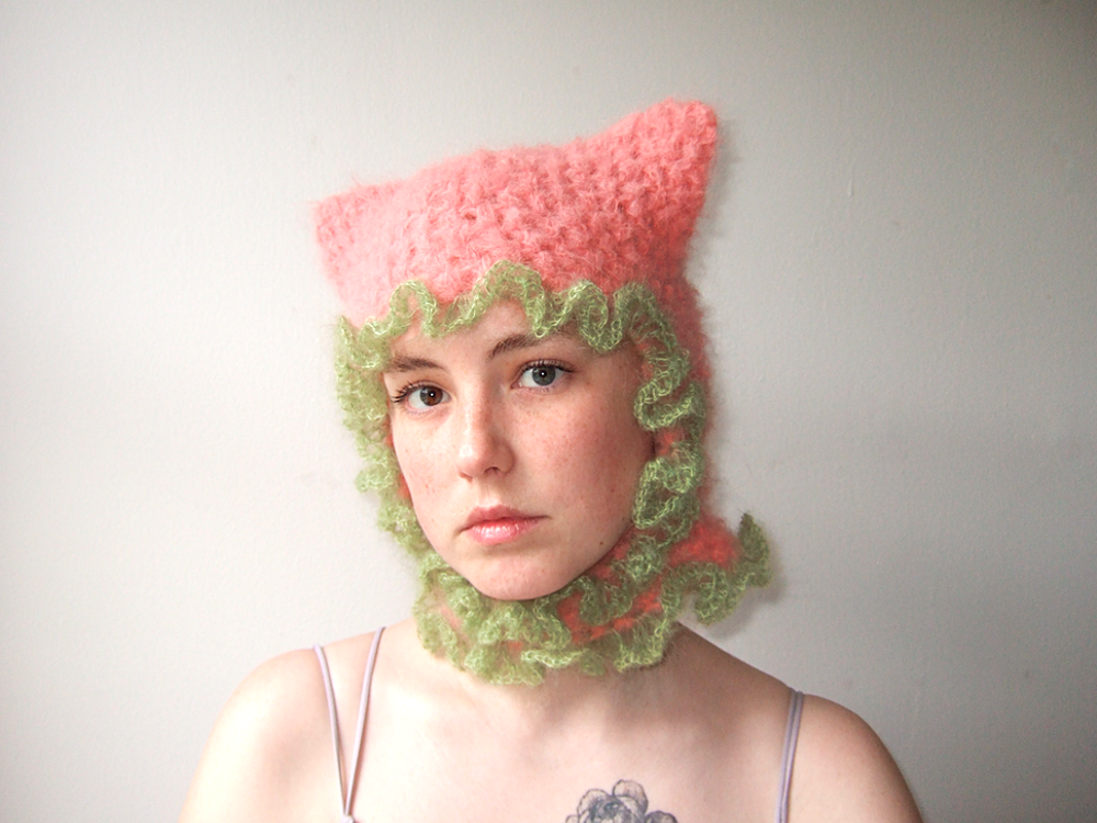 Ruffled Cat Balaclava - Peach