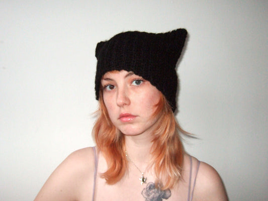 Cat Beanie - Black